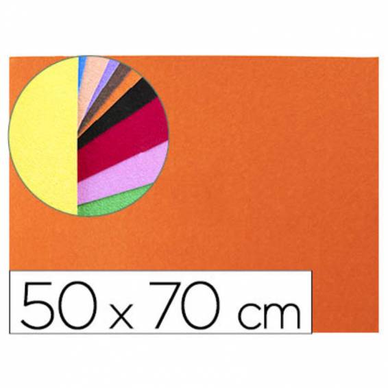 Goma eva liderpapel 50x70cm 60g/m2 espesor 2mm textura toalla naranja