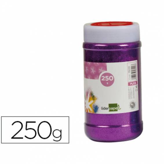 Purpurina liderpapel fantasia color violeta metalizado bote de 250 gr