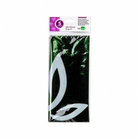 Papel celofan liderpapel 50x70 cm 22g/m2 bolsa de 5 hojas verde