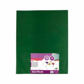 Papel seda liderpapel verde oscuro 52x76cm 18 gr/m2 paquete de 25 hojas