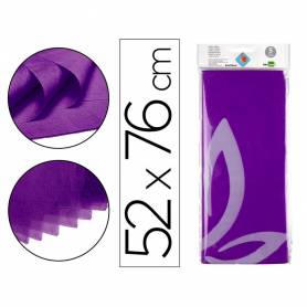 Papel seda liderpapel 52x76cm 18g/m2 bolsa de 5 hojas violeta