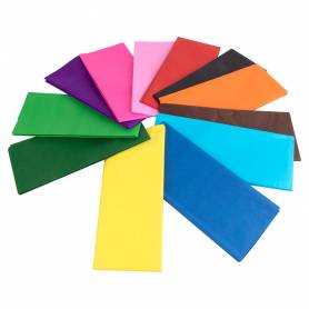 Papel seda liderpapel 52x76cm 18g/m2 bolsa de 10 hojas colores surtidos