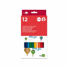 Lapices de colores liderpapel jumbo con sacapuntas caja de 12 unidades colores surtidos