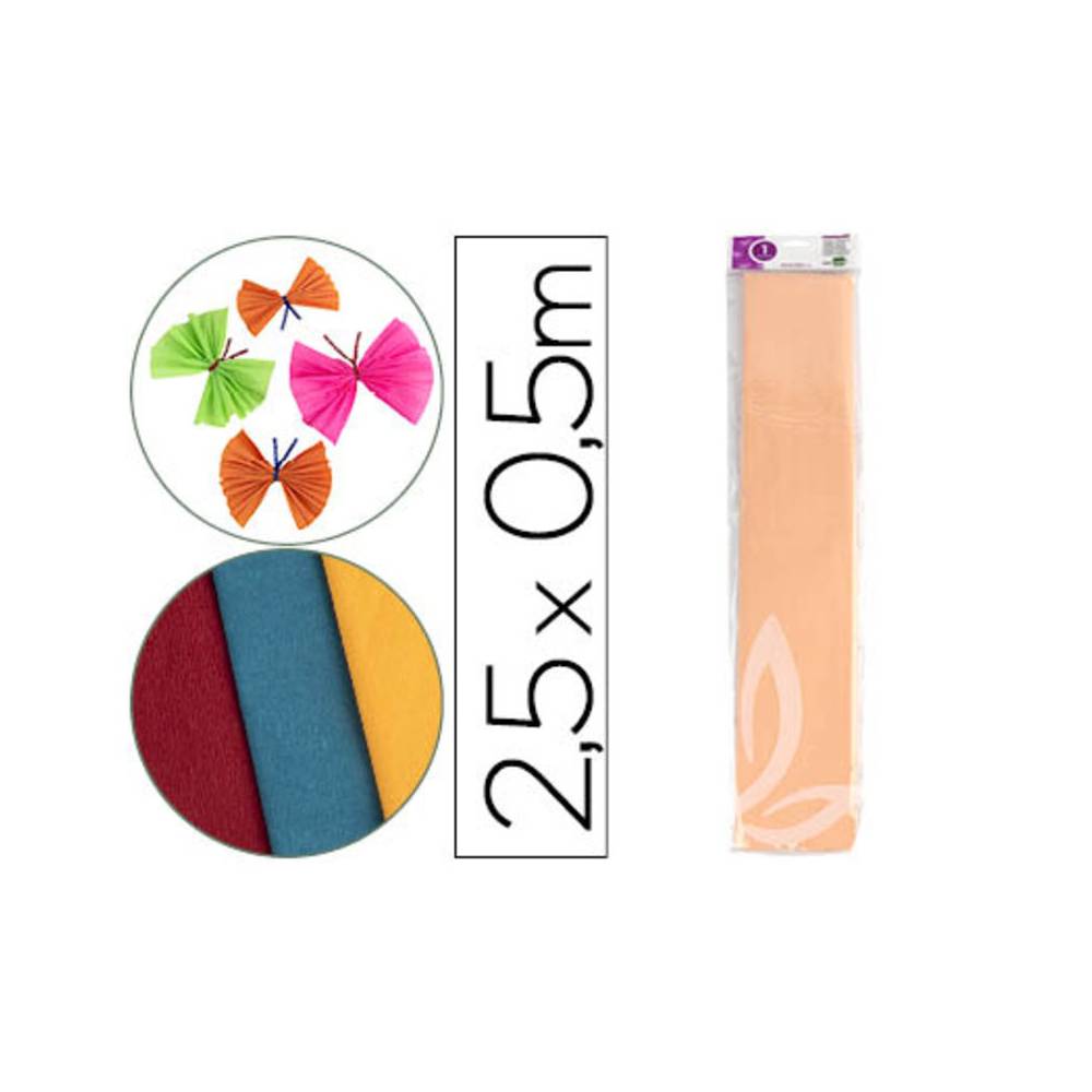 Papel crespon liderpapel 50 cm x 2.5m 34g/m2 salmon