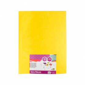 Papel seda liderpapel amarillo 52x76 cm 18 gr paquete de 25 hojas