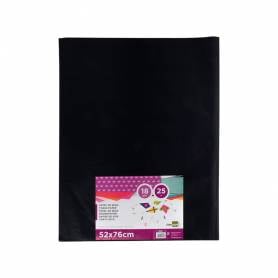 Papel seda liderpapel negro 52x76 cm 18 gr paquete de 25 hojas