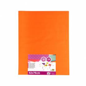 Papel seda liderpapel naranja 52x76 cm 18 gr paquete de 25 hojas