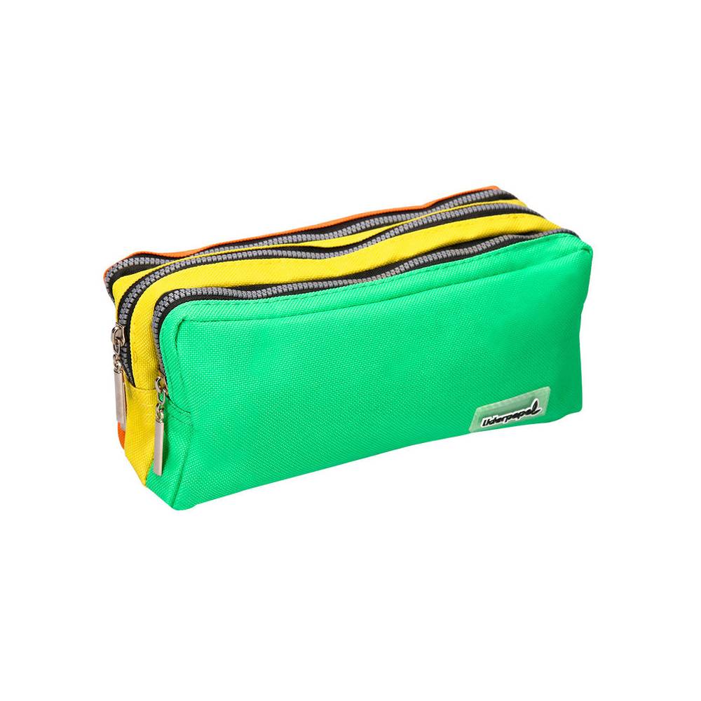 Bolso escolar liderpapel portatodo rectangular 3 bolsillos tricolor 195x70x80 mm