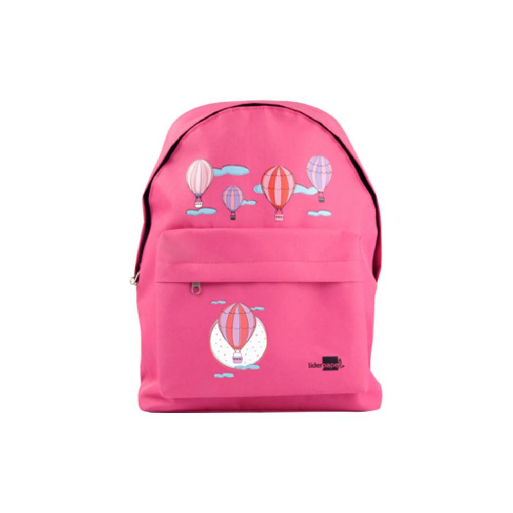 Cartera escolar liderpapel mochila globos color rosa 380x280x120mm