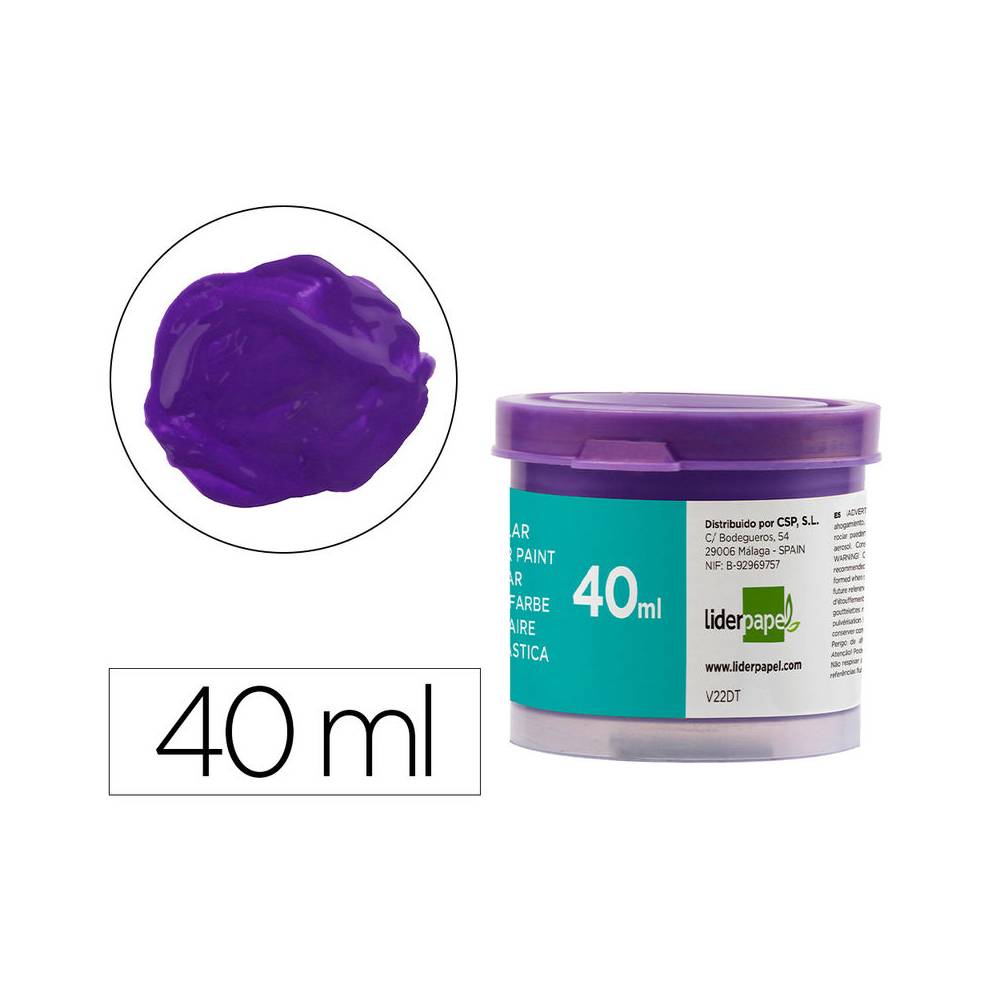 Tempera liderpapel escolar 40 ml violeta