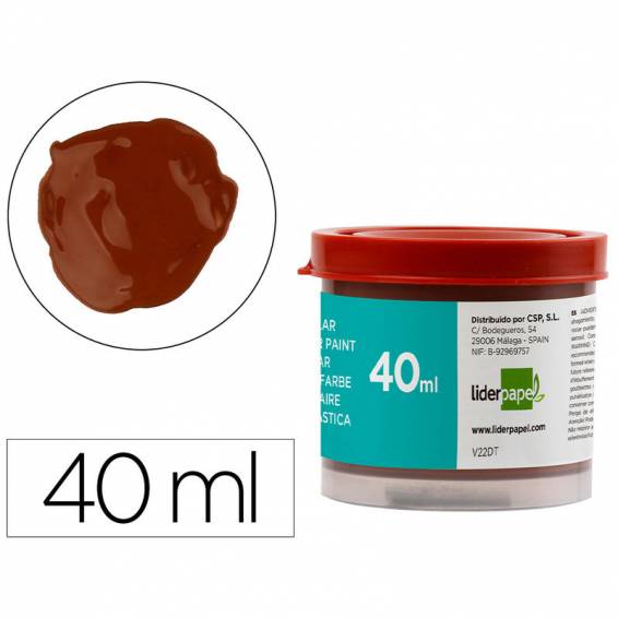 Tempera liderpapel escolar 40 ml marron