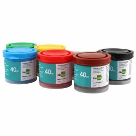 Tempera liderpapel escolar 40 ml caja 7 colores surtidos + pincel