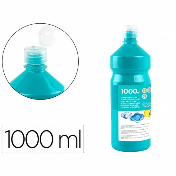 Tempera liquida liderpapel escolar 1000 ml turquesa