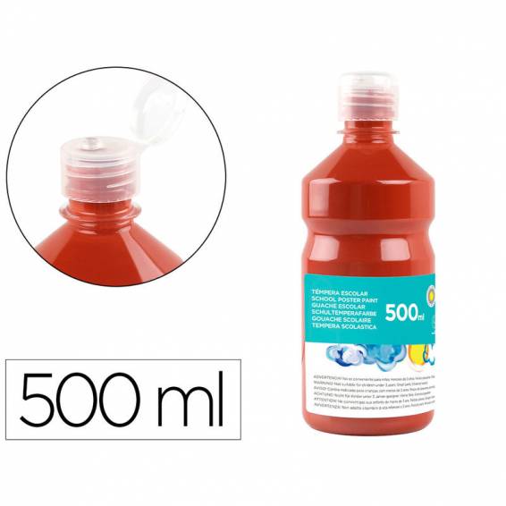 Tempera liquida liderpapel escolar 500 ml marron