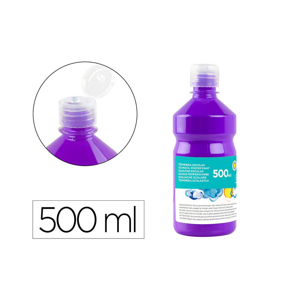 Tempera liquida liderpapel escolar 500 ml violeta