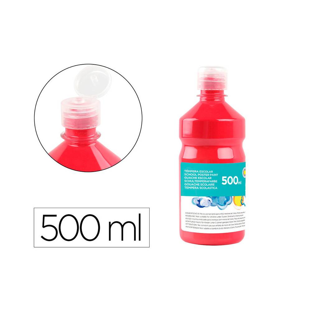 Tempera liquida liderpapel escolar 500 ml rojo escarlata