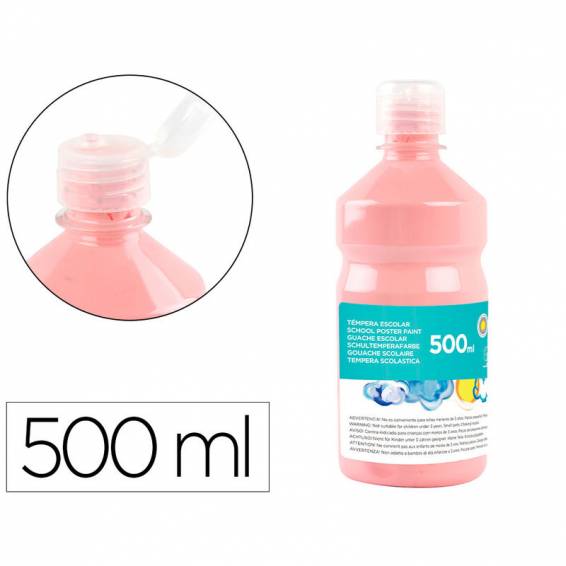 Tempera liquida liderpapel escolar 500 ml rosa