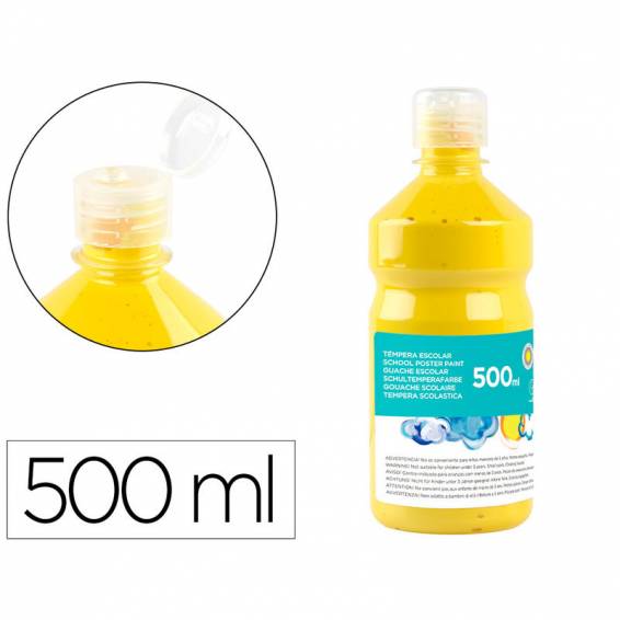 Tempera liquida liderpapel escolar 500 ml amarillo