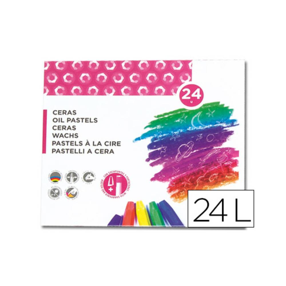 Lapices cera blanda liderpapel caja de 24 unidades colores surtidos