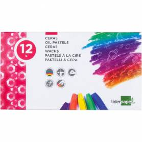 Lapices cera blanda liderpapel caja de 12 unidades colores surtidos