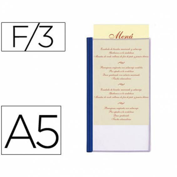 Porta menus liderpapel pvc din a5 con 3 fundas