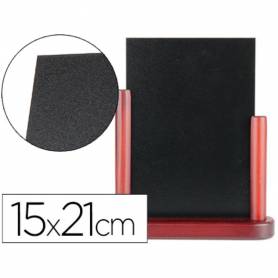 Pizarra negra liderpapel doble cara de madera con superficie para rotuladores tipo tiza 15x21cm