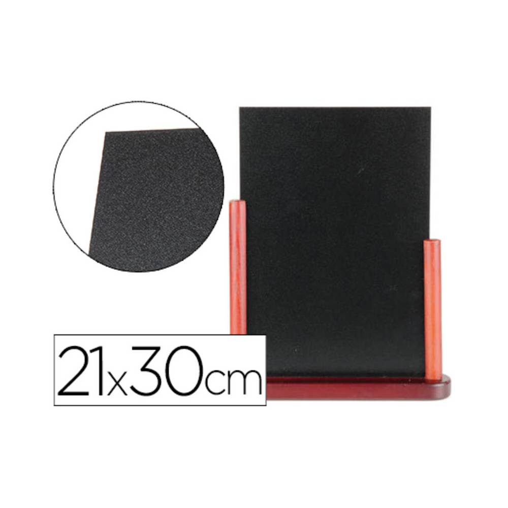 Pizarra negra liderpapel doble cara de madera con superficie para rotuladores tipo tiza 21x30cm