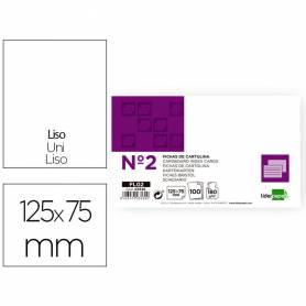 Ficha liderpapel lisa nº2 75 x 125mm paquete de 100 180g