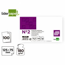 Ficha liderpapel lisa nº2 75 x 125mm paquete de 100 180g