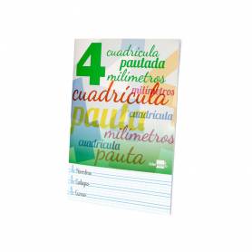 Libreta liderpapel pautaguia tapa cartoncillo 32 hojas din a4 70 gr cuadriculado pautado 4 mm