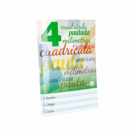 Libreta liderpapel pautaguia tapa cartoncillo 32 hojas din a4 70 gr cuadriculado pautado 4 mm