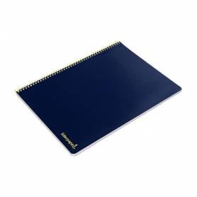 Cuaderno espiral liderpapel folio smart tapa blanda 80h 60gr cuadro 4mm con margen color azul oscuro