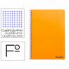 Cuaderno espiral liderpapel folio smart tapa blanda 80h 60gr cuadro 4mm con margen color naranja - BF95