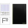 Cuaderno espiral liderpapel folio smart tapa blanda 80h 60gr cuadro 4mm con margen color negro - BG02