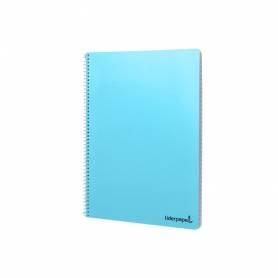 Cuaderno espiral liderpapel a4 micro smart tapa blanda 80h60gr horizontal 7mm doble margen 4 taladros colores