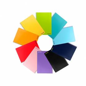 Cuaderno espiral liderpapel folio smart tapa blanda 80h 60gr cuadro 3 mm con margen colores surtidos