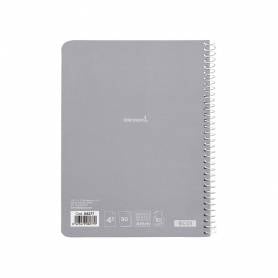 Cuaderno espiral liderpapel cuarto smart tapa blanda 80h 60gr cuadro 4mm con margen colores surtidos