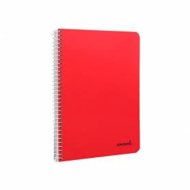 Cuaderno espiral liderpapel cuarto smart tapa blanda 40h 60gr cuadro 4mm con margen colores surtidos