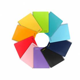 Cuaderno espiral liderpapel cuarto smart tapa blanda 80h 60gr rayado montessori 3,5mm colores surtidos