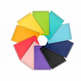 Cuaderno espiral liderpapel bolsillo dieciseiavo apaisado witty tapa dura dura 80h 60 grcuadro 4 mm colores stdos.