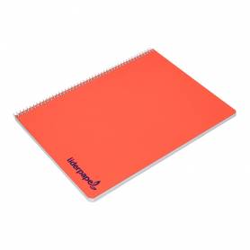 Cuaderno espiral liderpapel a4 wonder tapa plastico 80h 90gr rayado horizontal con margen colores surtidos