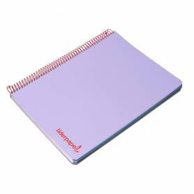 Cuaderno espiral liderpapel a4 micro wonder tapa plastico 120h 90 gr cuadro 5 mm 5 banda4 taladros color lila