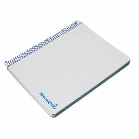 Cuaderno espiral liderpapel a4 micro wonder tapa plastico 120h 90 gr cuadro 5 mm 5 bandas 4 taladros color gris