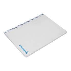 Cuaderno espiral liderpapel a4 wonder tapa plastico 80h 90gr cuadro 4mm con margen color gris