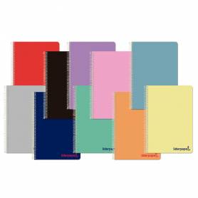 Cuaderno espiral liderpapel a5 wonder tapa plastico 80h 90g pauta estrecha 2,5mm con margen colores surtidos