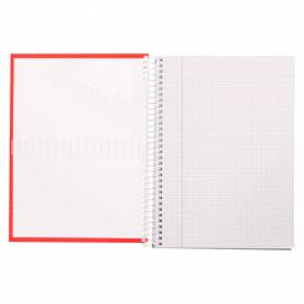 Cuaderno espiral liderpapel a5 crafty tapa forrada 80h 90 gr cuadro 5 mm con margen colores surtidos