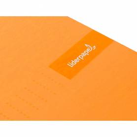 Cuaderno espiral liderpapel a5 micro crafty tapa forrada 120h 90 gr cuadro 5mm 5 bandas6 taladros color naranja