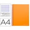 Cuaderno espiral liderpapel a4 micro jolly tapa forrada 140h 75 gr cuadro 5mm 5 bandas4 taladros color naranja - BA29