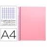 Cuaderno espiral liderpapel a4 micro jolly tapa forrada 140h 75 gr cuadro 5mm 5 bandas 4 taladros color rosa - BA94