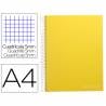 Cuaderno espiral liderpapel a4 micro jolly tapa forrada 140h 75 gr cuadro 5mm 5 bandas4 taladros color amarillo - BA95